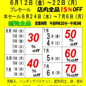 売り尽くしセールのご案内